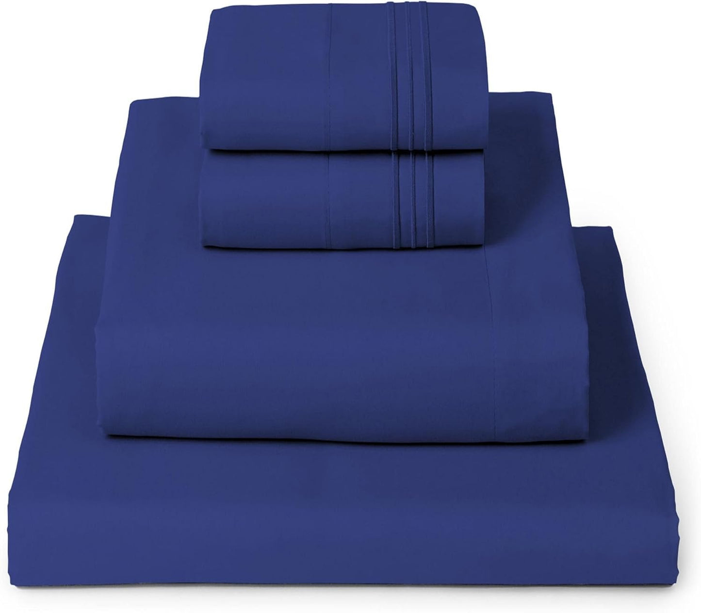 Mellanni Queen Sheets Set - 4 PC Luxury Cooling Bedding - Extra Soft, Wrinkle & Stain Resistant (Royal Blue)