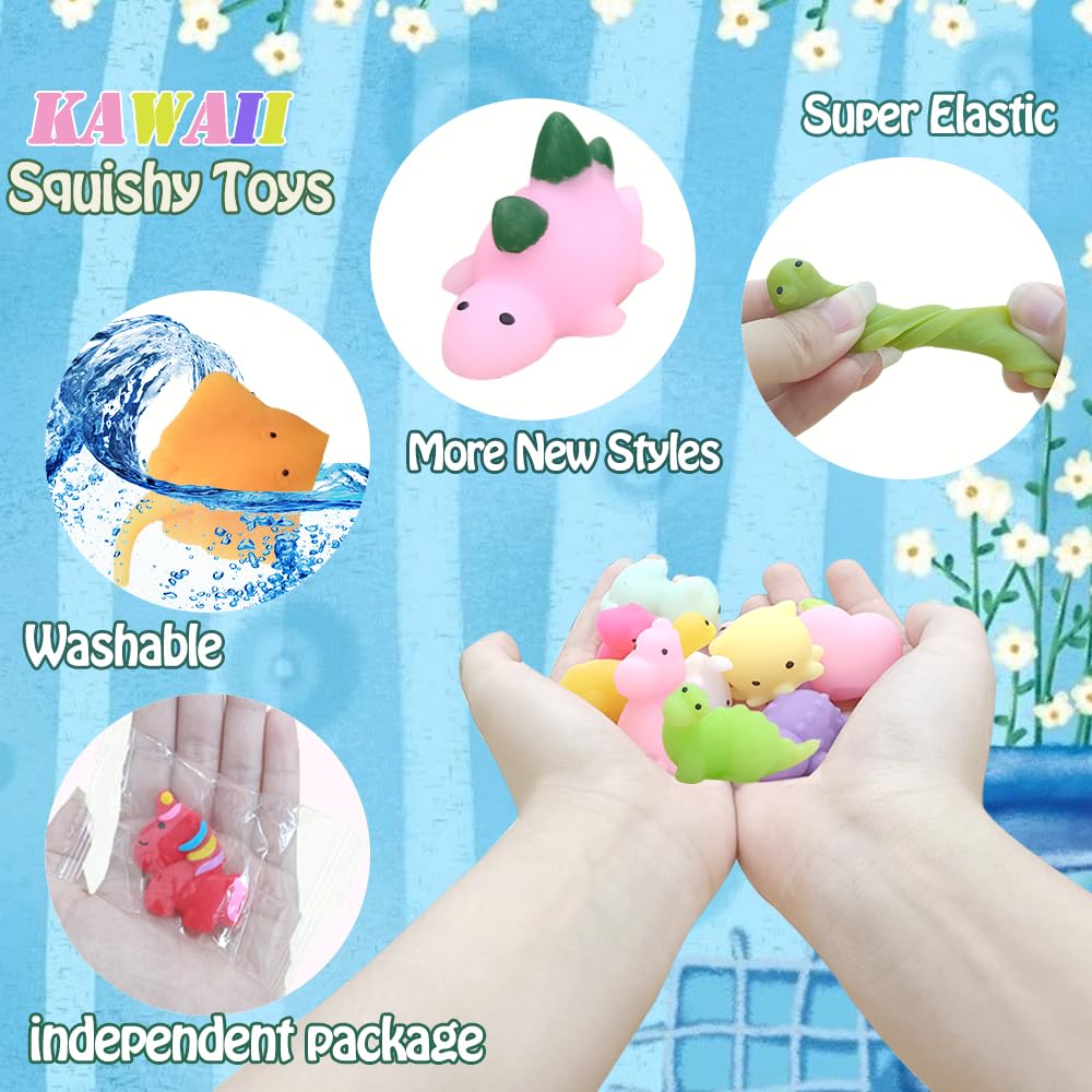 120Pcs Random Mochi Squishy Toy Bulk, Kawaii Squishy Fidget Toys Squishies for Kids Christmas Party Favors, Goodie Bag Stuffers, Birthday Gifts, Classroom Prizes, Carnival Prizes