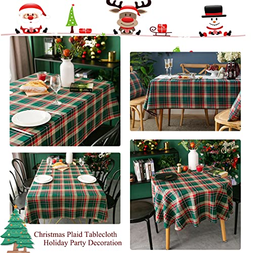 PakiInno Green Buffalo Plaid Christmas Tablecloth 57x120 Inch Rectangular Farmhouse Holiday Decor