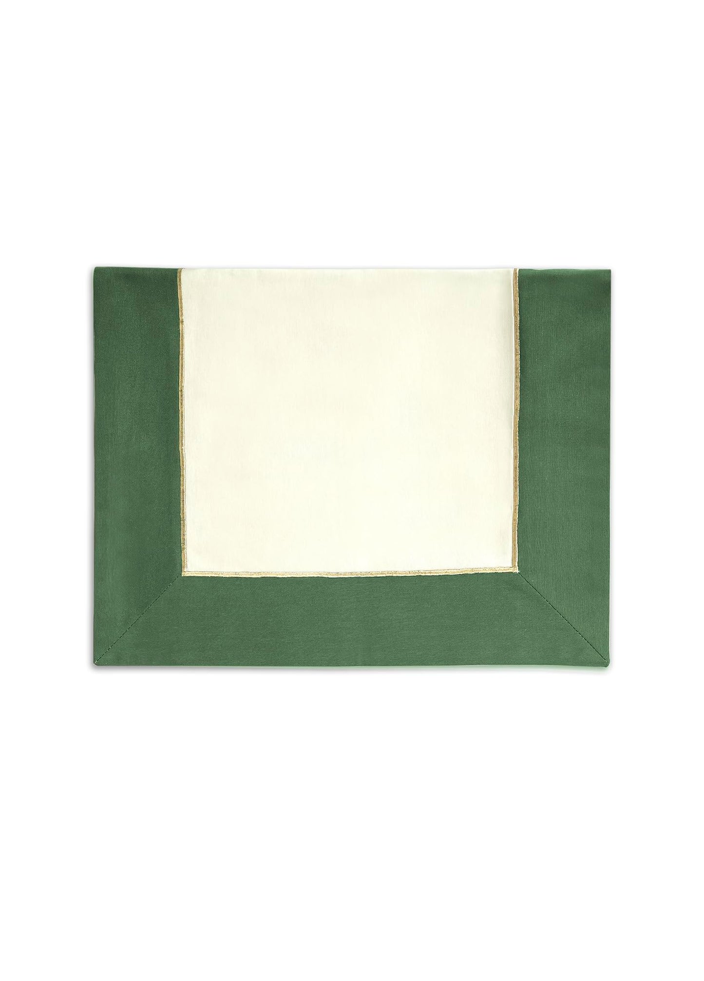 Roumelie Orientale Timeless Runner with Gold Embroidery, 59 x 20 inches - Handcrafted Dinner Table Runner - Machine Washable (Green)