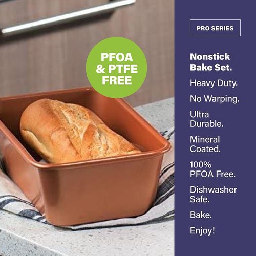 Gotham Steel Non-Stick Ceramic Bakeware Set - 5-Piece Dishwasher Safe Baking Pans | PFOA Free