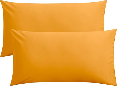 FLXXIE King Pillow Cases - Soft Microfiber with Envelope Closure | Wrinkle & Stain Resistant, 20x36, Ginger Yellow