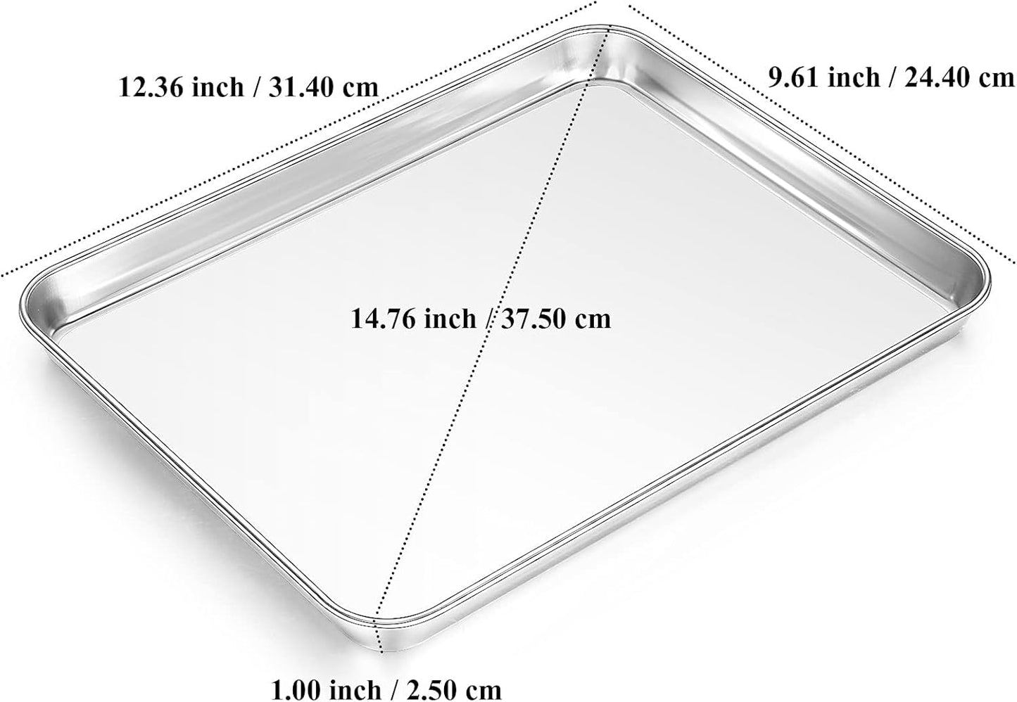 Yododo Baking Sheet Set - Stainless Steel Cookie Sheets with Cooling Racks | 12-Inch, Non-Toxic & Easy Clean