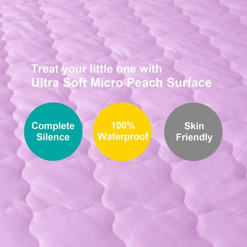 Biloban Waterproof Playard Sheet - Quilted Protector for Pack 'n Play | 39" x 27" - Lavender