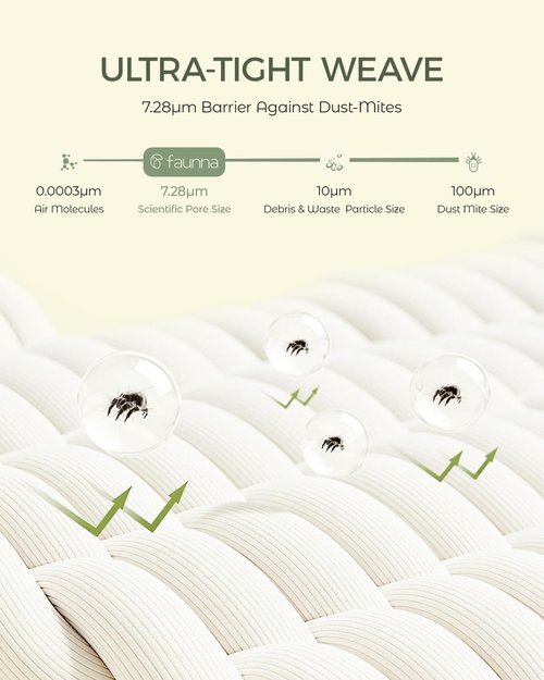 FAUNNA 100% Cotton Duvet Cover - Hypoallergenic & Bed Bug Proof | White Minimalist Design (Queen)