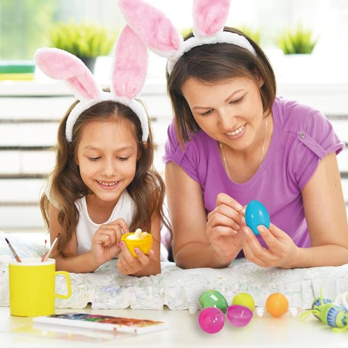 CAMIRUS 200pcs Easter Eggs Bulk, 2.4" Fillable Easter Eggs Plastic Easter Eggs Bright Colorful Empty Easter Eggs for Easter Theme Party Favor, Easter Basket Stuffers, Easter Egg Hunt
