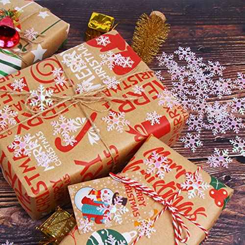 FOIMAS 1600pcs Christmas Snowflake Confetti,Iridescent Snowflake Table Scatter Glitter for Winter Wonderland Party Home Decoration (WHITE)