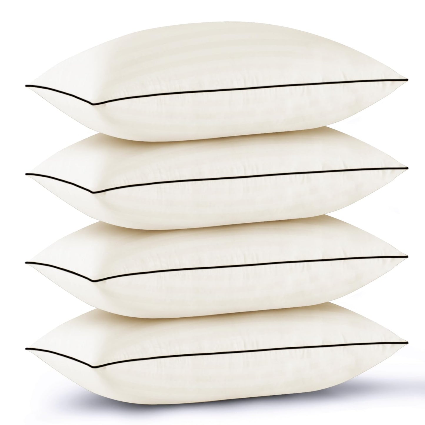 GOHOME Pillows King Size Set of 4 - Bed Pillows for Sleeping 4 Pack, Cooling Supportive Hotel Pillows with Premium Soft Down Alternative Fill for Side Stomach and Back Sleepers