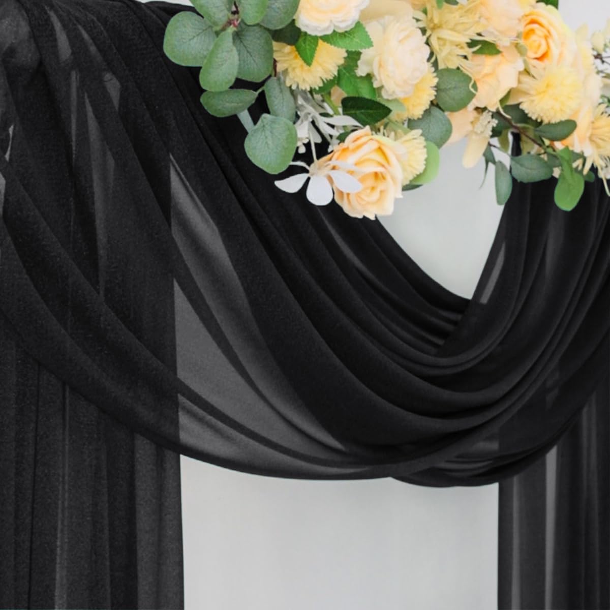 Socomi Wedding Arch Draping Fabric 29" x 20Ft 2 Panels Champagne and Terracotta Sheer Outdoor Curtain Drapes Extra Long for Bridal Baby Shower Birthday Party Decor