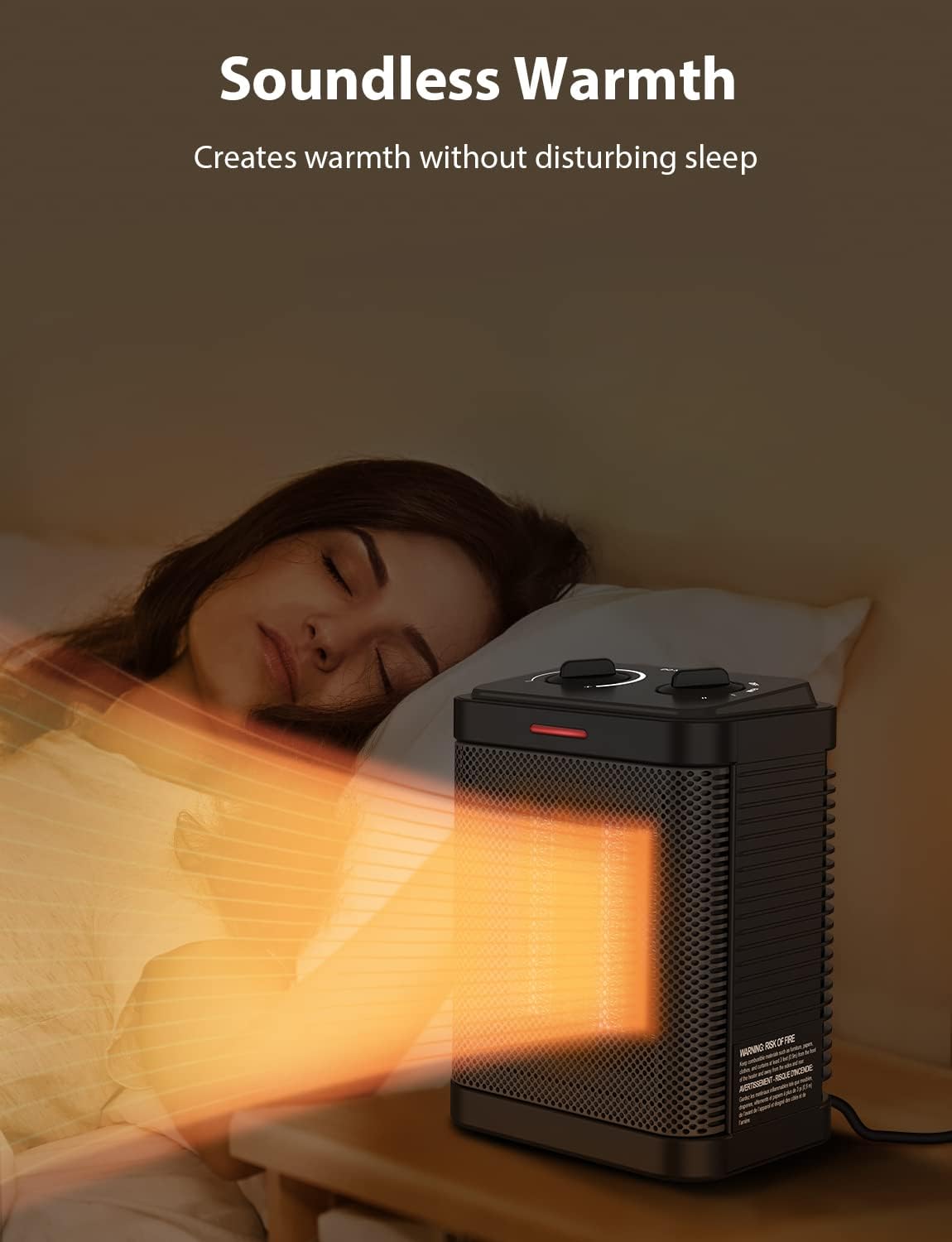 Skiennix 1500W PTC Ceramic Space Heater - Portable Indoor Heating with Thermostat & Safety Features