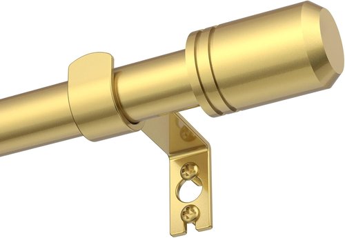 GXOACKJ Gold Curtain Rods - Adjustable 28-48 Inches | 5/8 Inch Set with Brackets for Bedroom & Living Room