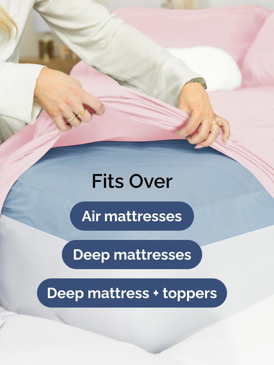 Skiennix Extra Deep Twin XL Sheet Set | 4-Piece Breathable Cooling Bedding - Soft, Wrinkle-Free Lavender Pink