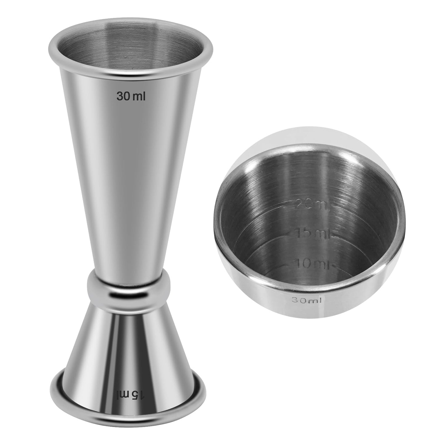 15-30ml Jigger for Bartending,Japanese Professional Cocktail Jigger Premium 304 Stainless Steel Jigger Premium & Heavy-Duty 0.5OZ- 1 OZ with Dimensions Inside Bartending Measuring