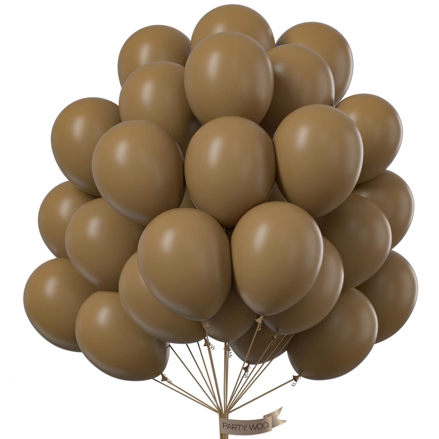PartyWoo Brown Balloons 100pcs 12 Inch Boho Neutral Coffee Tan Fall Latex Helium Balloons for Wedding Baby Shower Gender Reveal Graduation Safari Woodland Birthday Fall Party Decorations Brown-F09