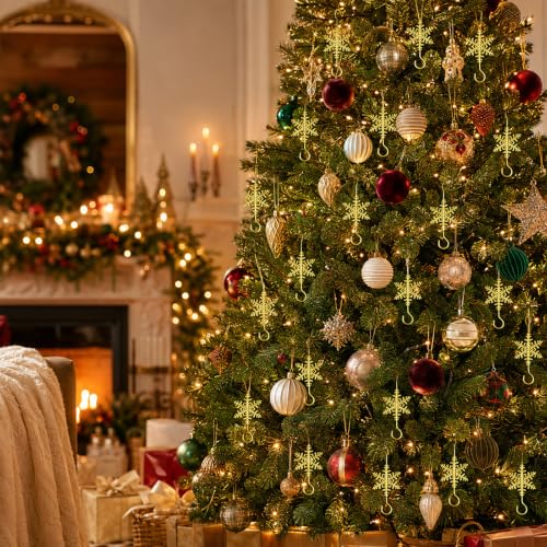 20 PCS Christmas Ornament Hooks, Gold Hooks for Trees