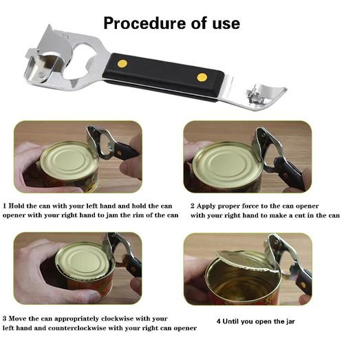 HLCM Bottle Opener - Manual Can Opener - Versatile 4-In-1 Can Opener for Kitchen Restaurants and Camping Trips (2)