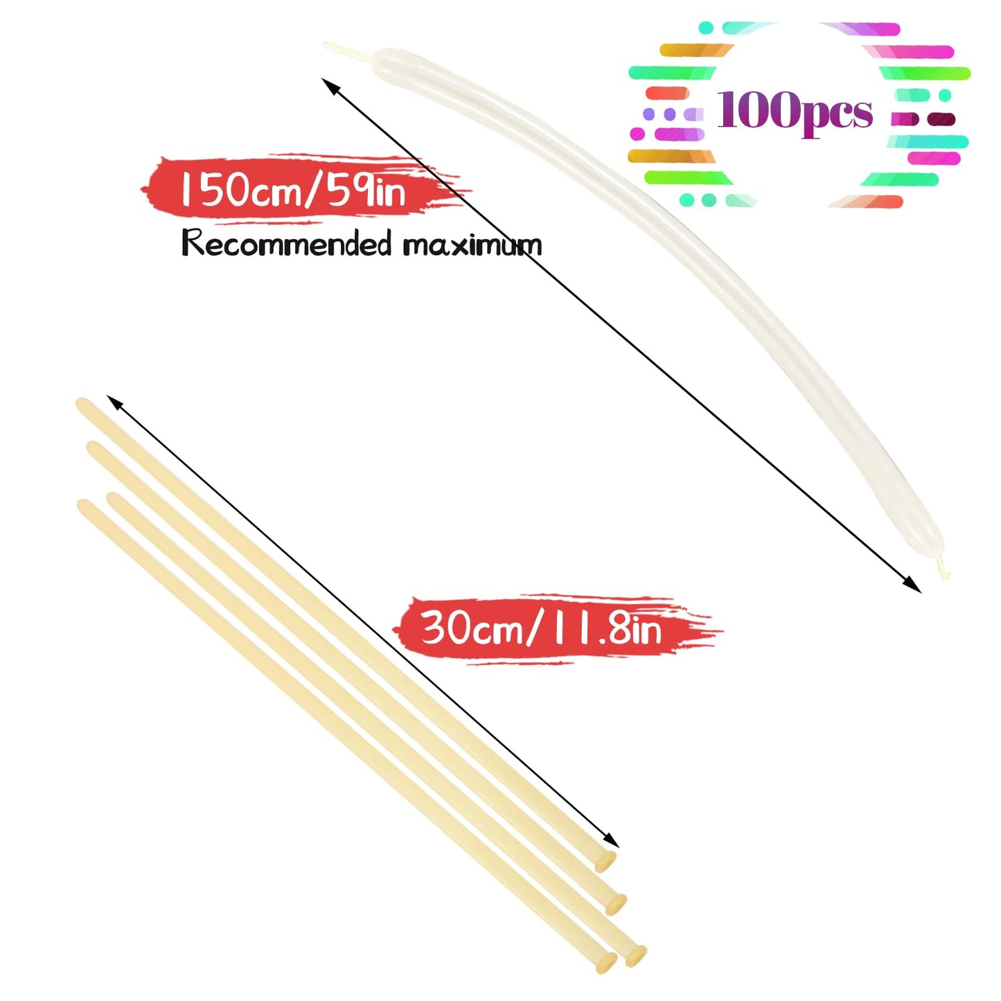 LXZFCRG 260 Balloons Clear Long Skinny Latex Balloon for Balloon Animals, 100Pcs Twisting Ballon Shine for Balloons Arch Party Supplies Weddings Birthday (Clear)