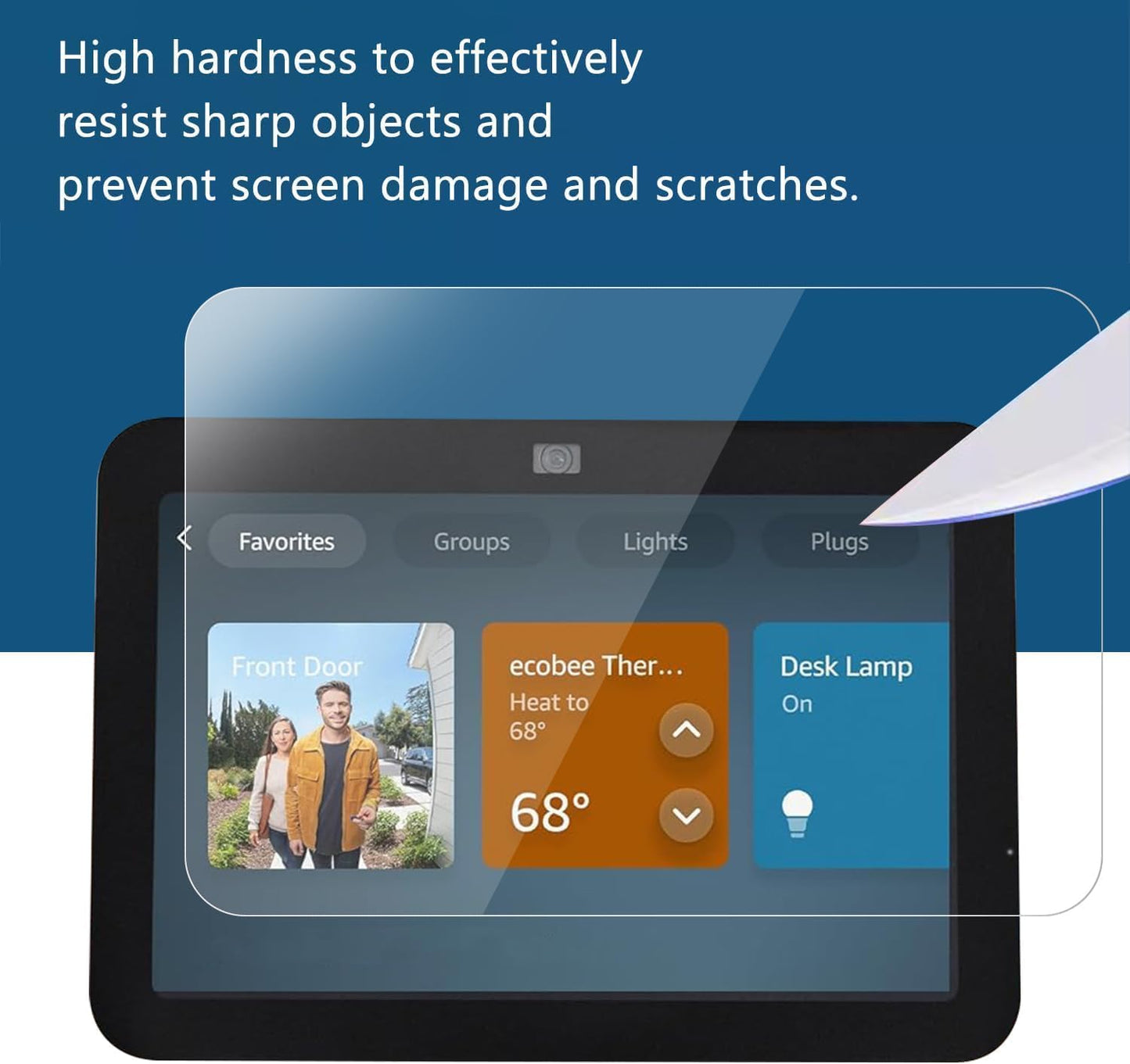 MUBUY-GOL Tempered Glass Screen Protector - 9H Hardness, Ultra Clear, Anti-Fingerprint | Fits New Echo Show 8 (4th Gen, 8.7 Inch, 2025 Release)