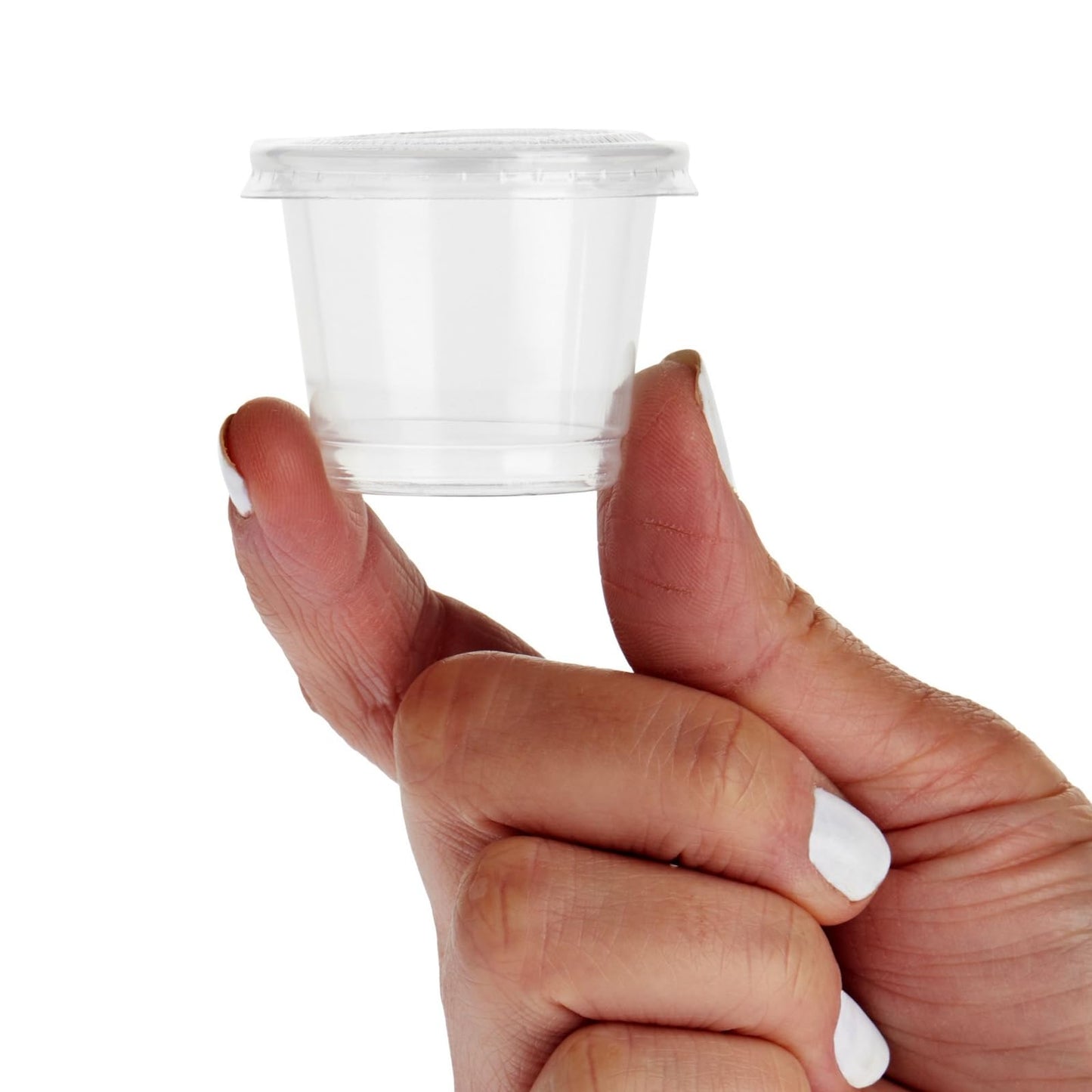 Juvale Disposable Cups with Lids - 1 oz Plastic, Clear, 500 Pack - Condiment Cups & Sauce Containers & Sample Containers