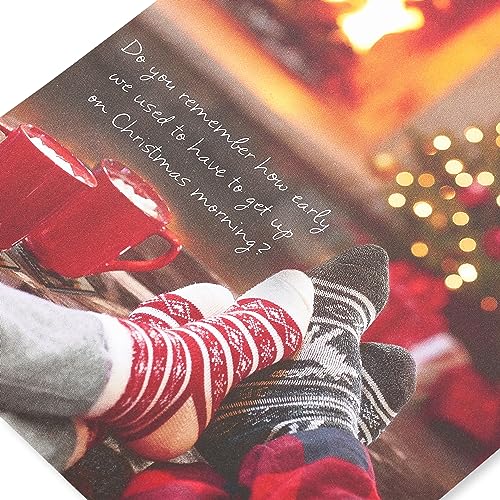 American Greetings Fireplace Card for Husband - Romantic Christmas Greeting, 5.375 x 8.25 in