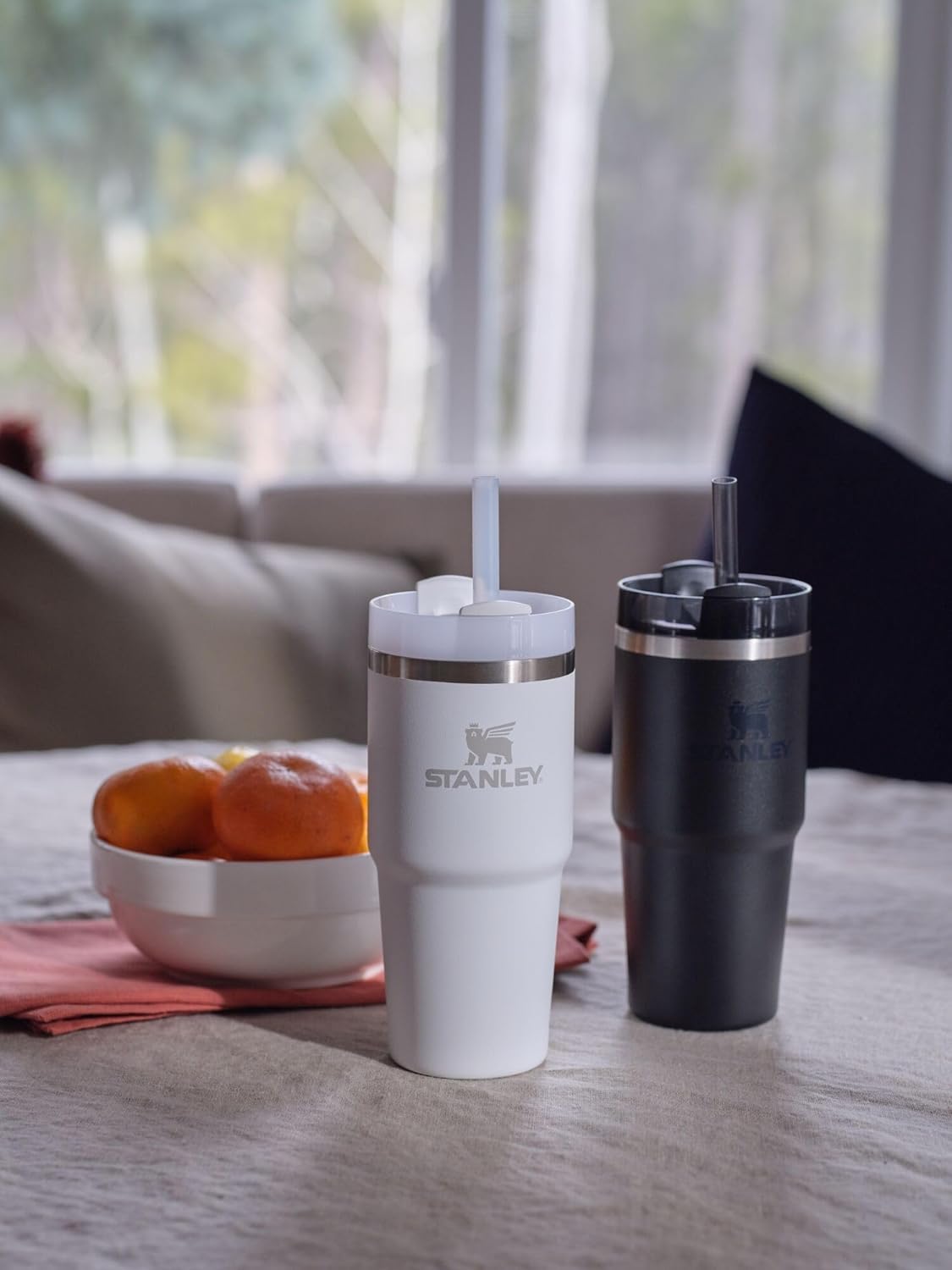 Stanley Quencher H2.0 Tumbler with Straw 14 oz | Flowstate 3-Position Lid | Cup Holder Compatible for Travel | Insulated Stainless Steel Cup | BPA-Free | Stone