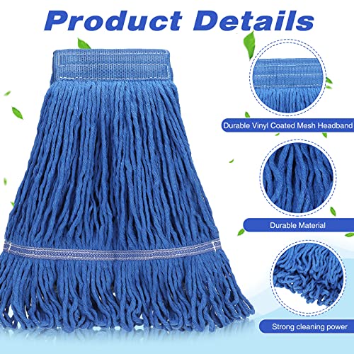 16 Pcs Commercial Cotton Mop Heads Replacement Looped End 27.6 Inch Heavy Duty