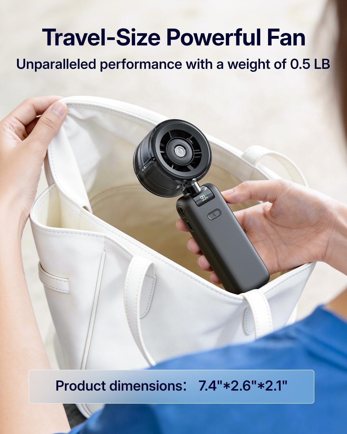 Skiennix Misting Fan - Portable Handheld Turbo Fan with Cool Mist Spray, 4000mAh Battery | Black