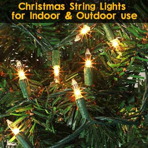 21ft White Christmas String Lights Indoor£¬Warm White 100 Count String Lights Plug in, Mini Xmas Lights Outdoor Clear White Christmas Tree Lights- String White Lights for Bedroom