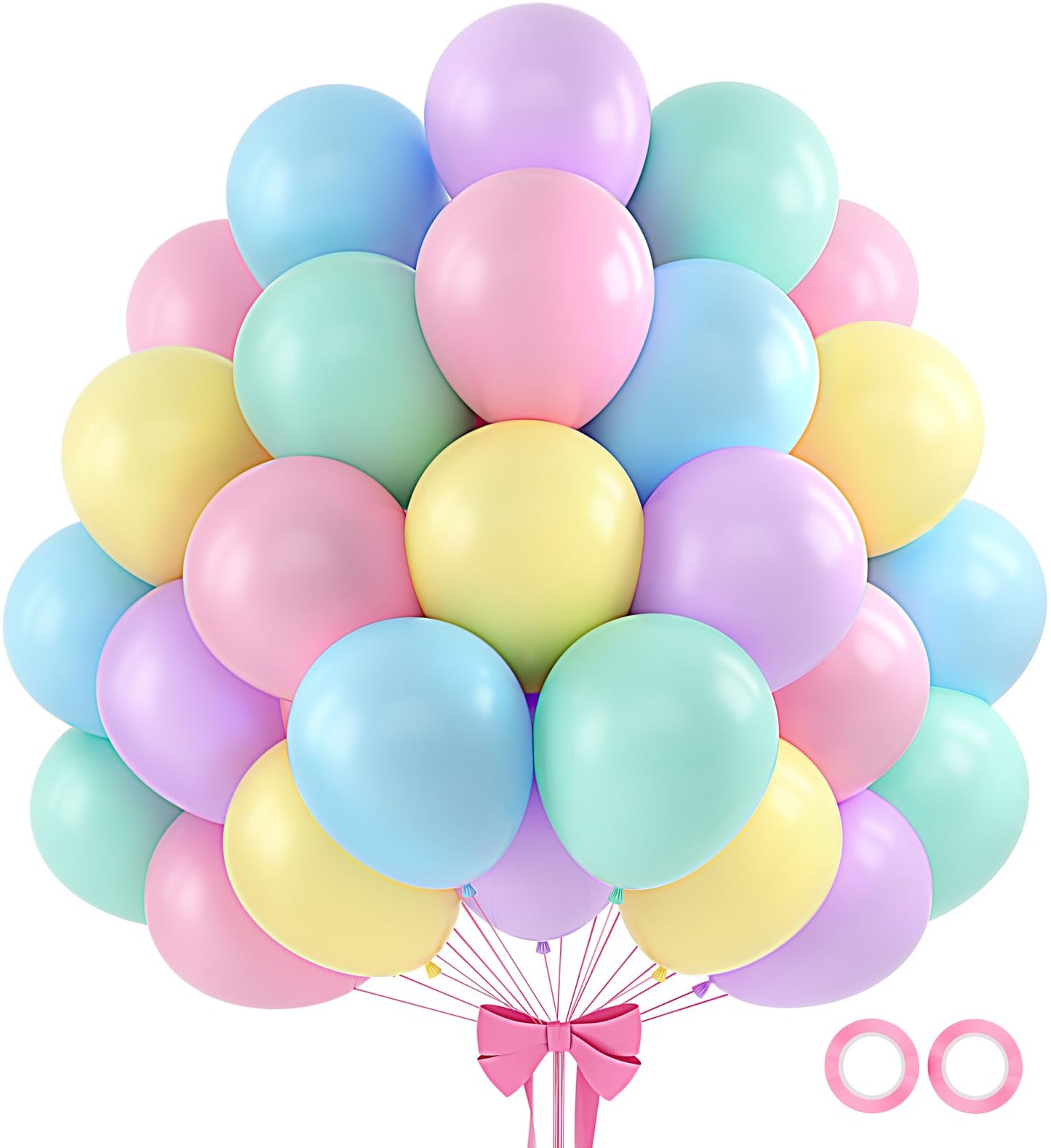 Pastel Balloons 110pcs 12 Inch Pastel Rainbow Balloons for Birthday Party Decorations Wedding Christmas Gender Reveal Engagement Anniversary Princess Bridal Shower Baby Shower Decorations