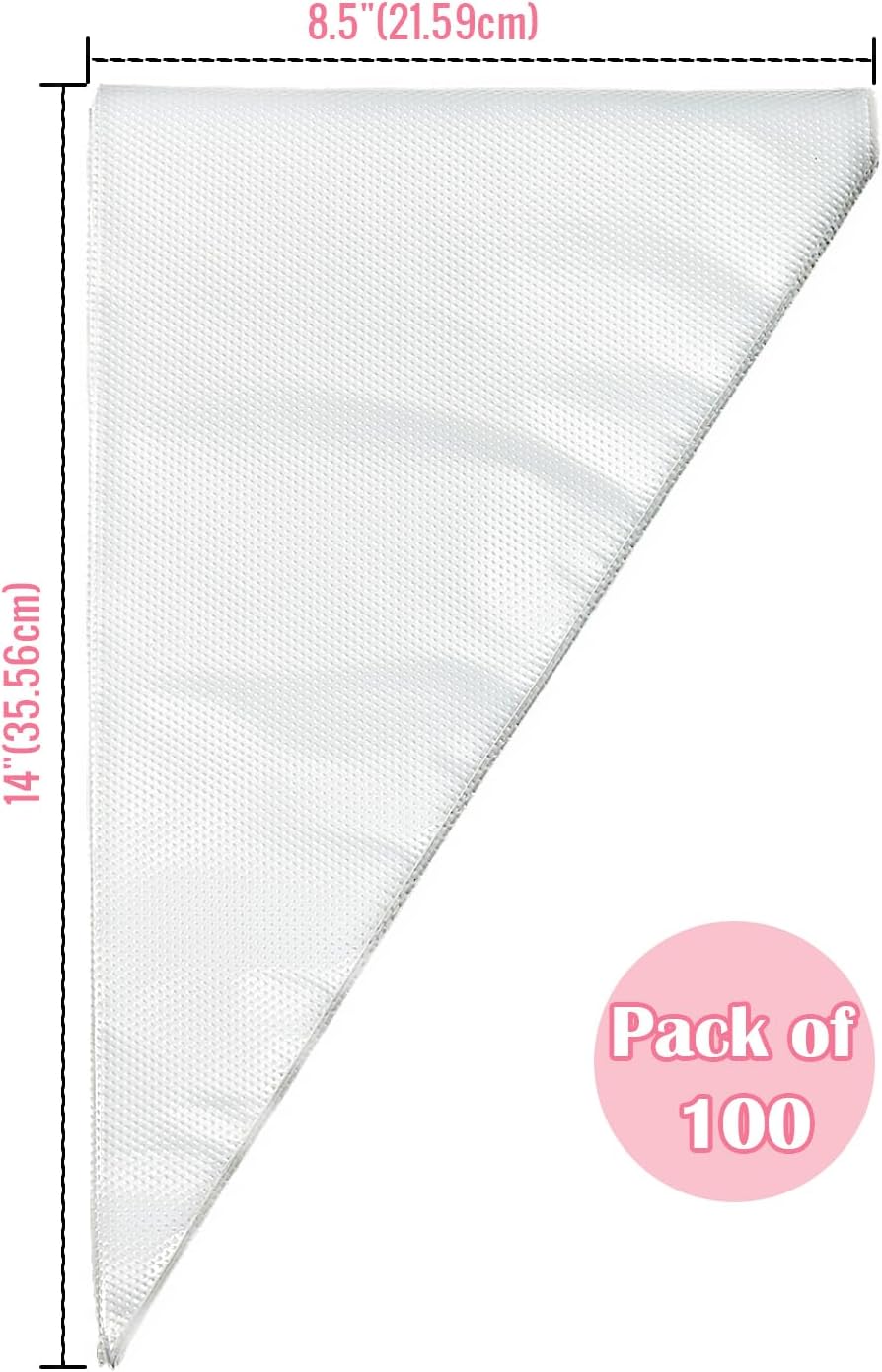 Keenpioneer 14-Inch Tipless Disposable Decorating Bags - Ideal for Cake, Cream, and Cookie Icing | 100 Pack
