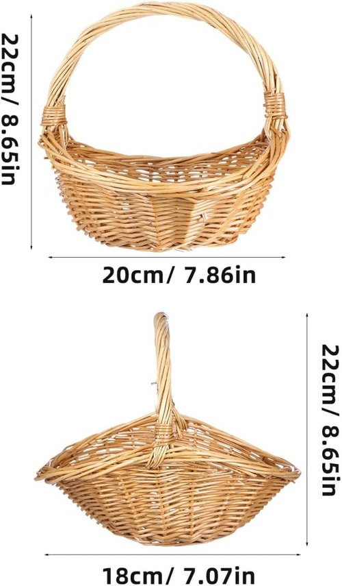 Abaodam Wicker Picnic Basket - Stylish Willow Design with Handles for Weddings, Camping & Storage