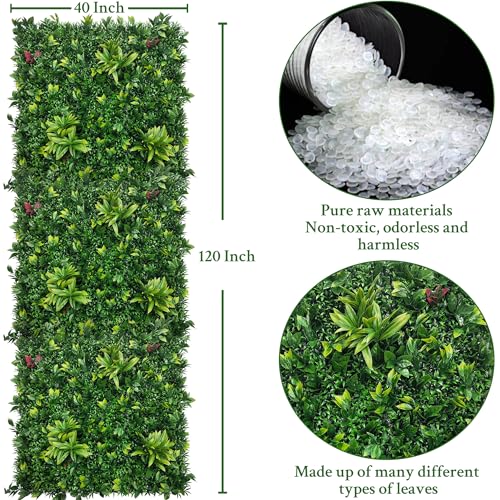 Artificial Boxwood Hedge Wall Panels 40x120 Inches - Green Privacy Fence