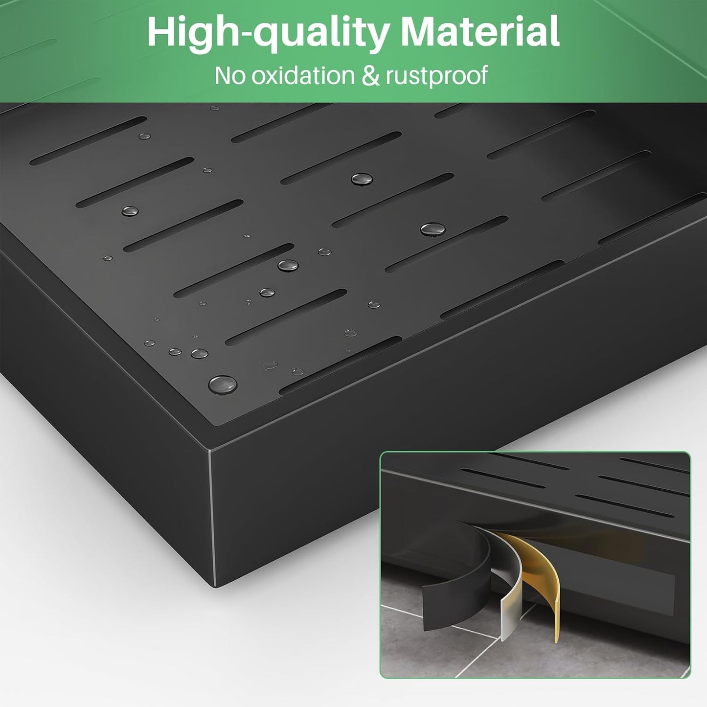Skiennix Pull-Out Cabinet Organizer - Heavy Duty Slide-Out Drawers for Kitchen & Bathroom | 21" Deep, 11.8" Wide, Black