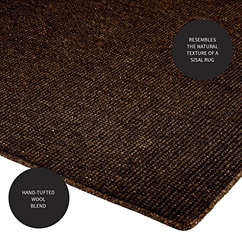 Plow & Hearth Dalton 2x3'6" Rug Fireproof | Chocolate Wool Blend