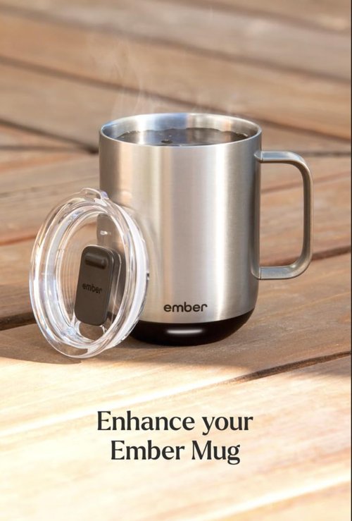 Ember Sliding Lid, Splash-Proof Mug Lid Compatible with First and Second Generation Ember Mugs, 14 oz