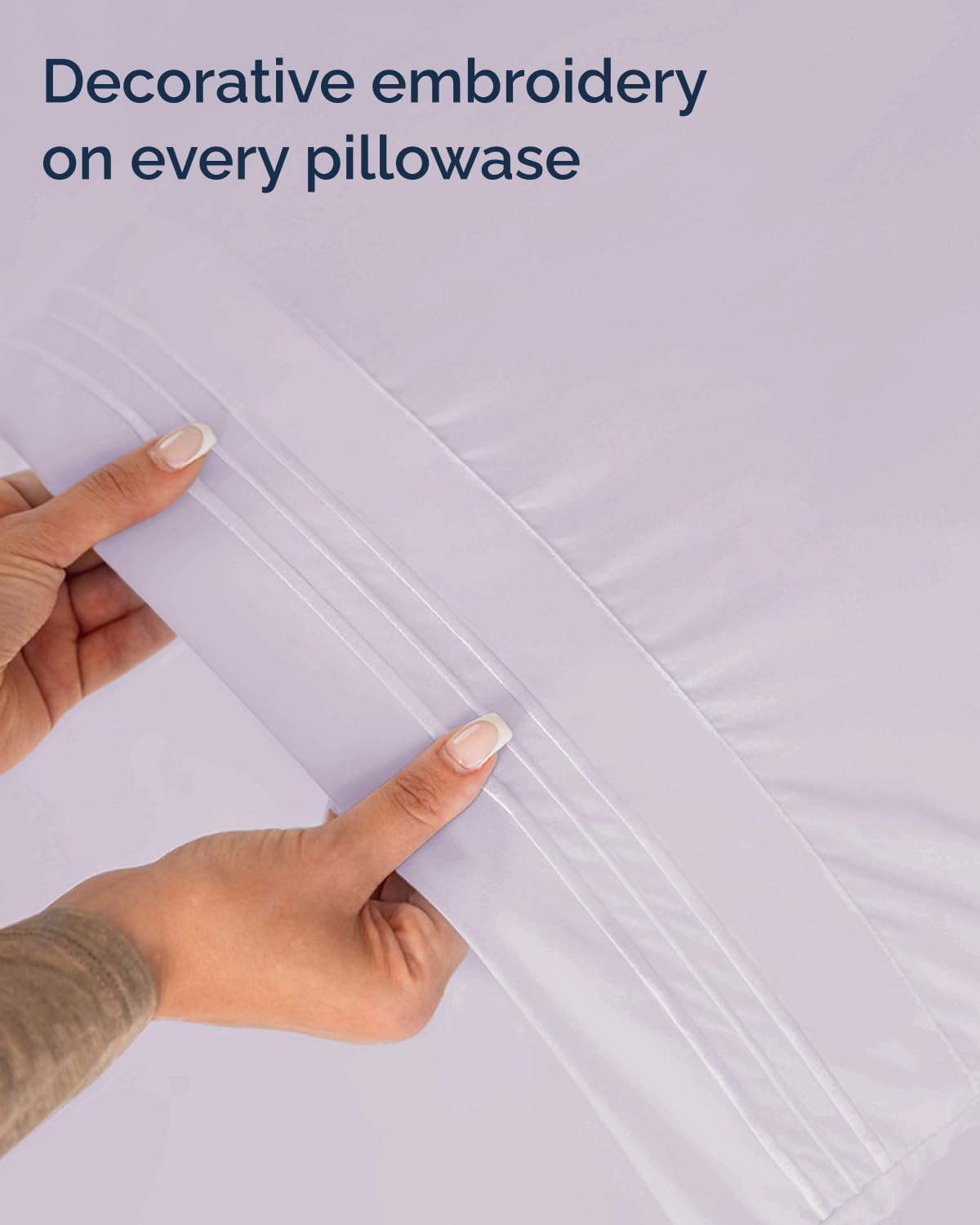 Skiennix Twin XL Sheet Set - Comfy Cooling 3-Piece Bedding - Deep Pocket, Wrinkle-Free - Light Lavender