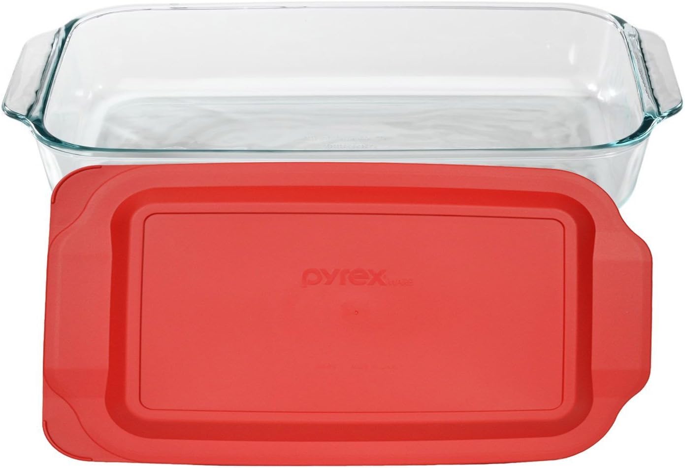 Pyrex 3-Qt Rectangular Glass Baking Dish with Red Food Storage Lid | Ideal for Leftovers & Meal Prep
