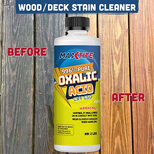 MAXTITE Oxalic Acid 2 lbs - Metal & Wood Cleaning, Rust Removal & Bleaching