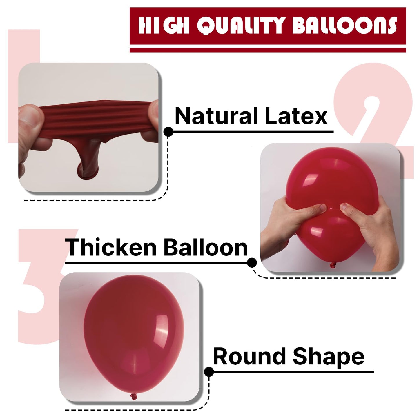 PartyWoo Burgundy Balloons 50pcs 5 Inch Small Dark Chestnut Red Maroon Balloons for Graduation Wedding Thanksgiving Birthday Bachelorette Citizenship Strawberry Theme Party Decorations Red-Y62
