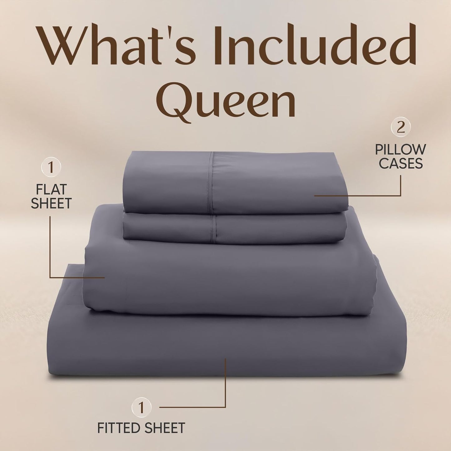 Utopia Bedding Queen Size Sheet Set - Soft, Breathable Microfiber | 4-Piece in Grey with Oeko-Tex Certification