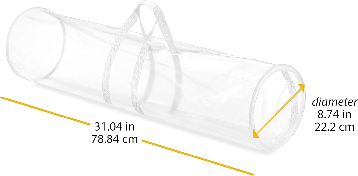 Whitmor Clear Gift Wrap Organizer - Zippered Storage for 25 Rolls | Perfect for Holiday Gifts