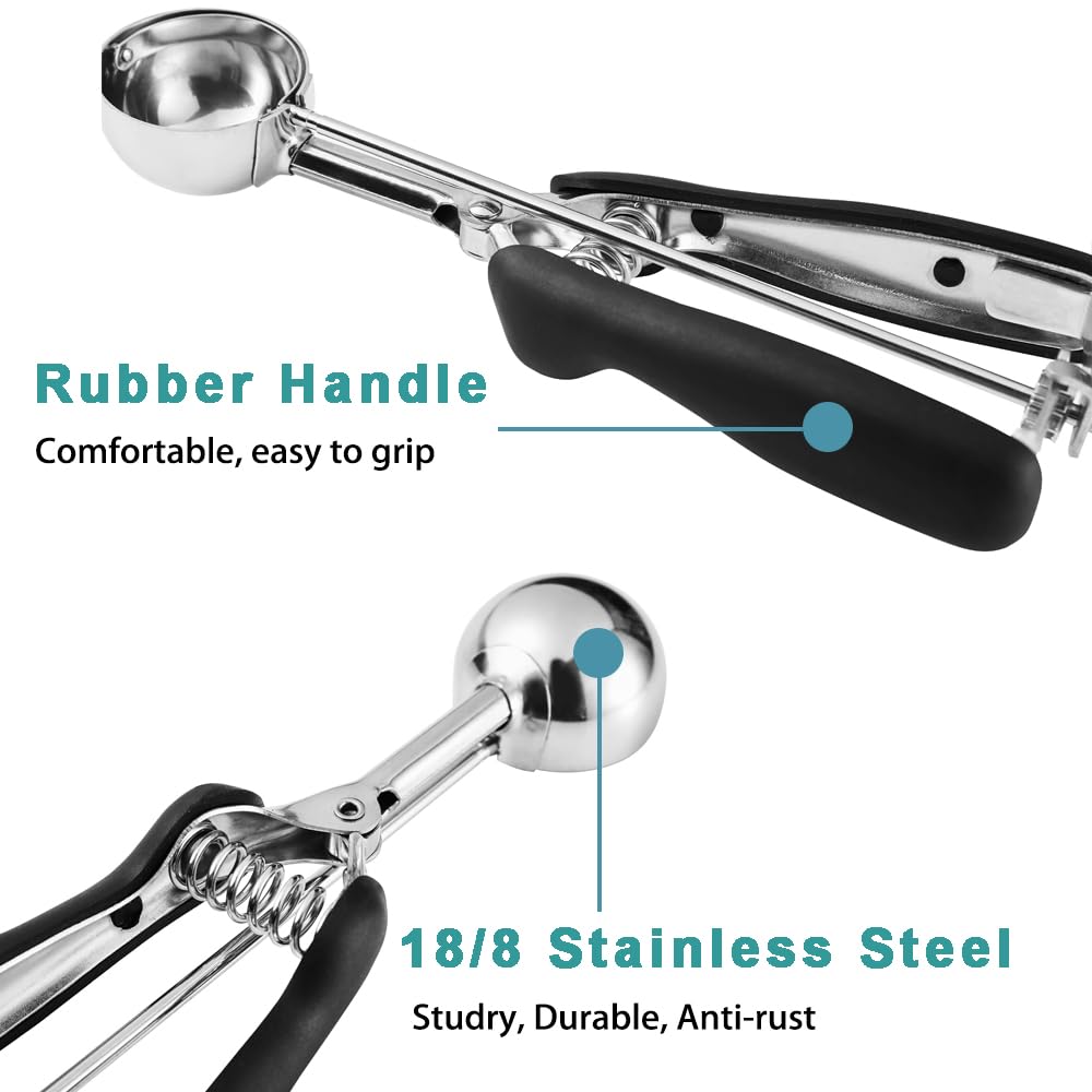 HOMURE H Cookie Scoop 4 Tablespoon, Size #16 Cookie Dough Scoop, Muffin Scoops for Baking, 4 Tbsp/ 60 ml/ 2 oz Cookie Scoop for Baking, Spring-Loaded Scoop, Comfortable Grip