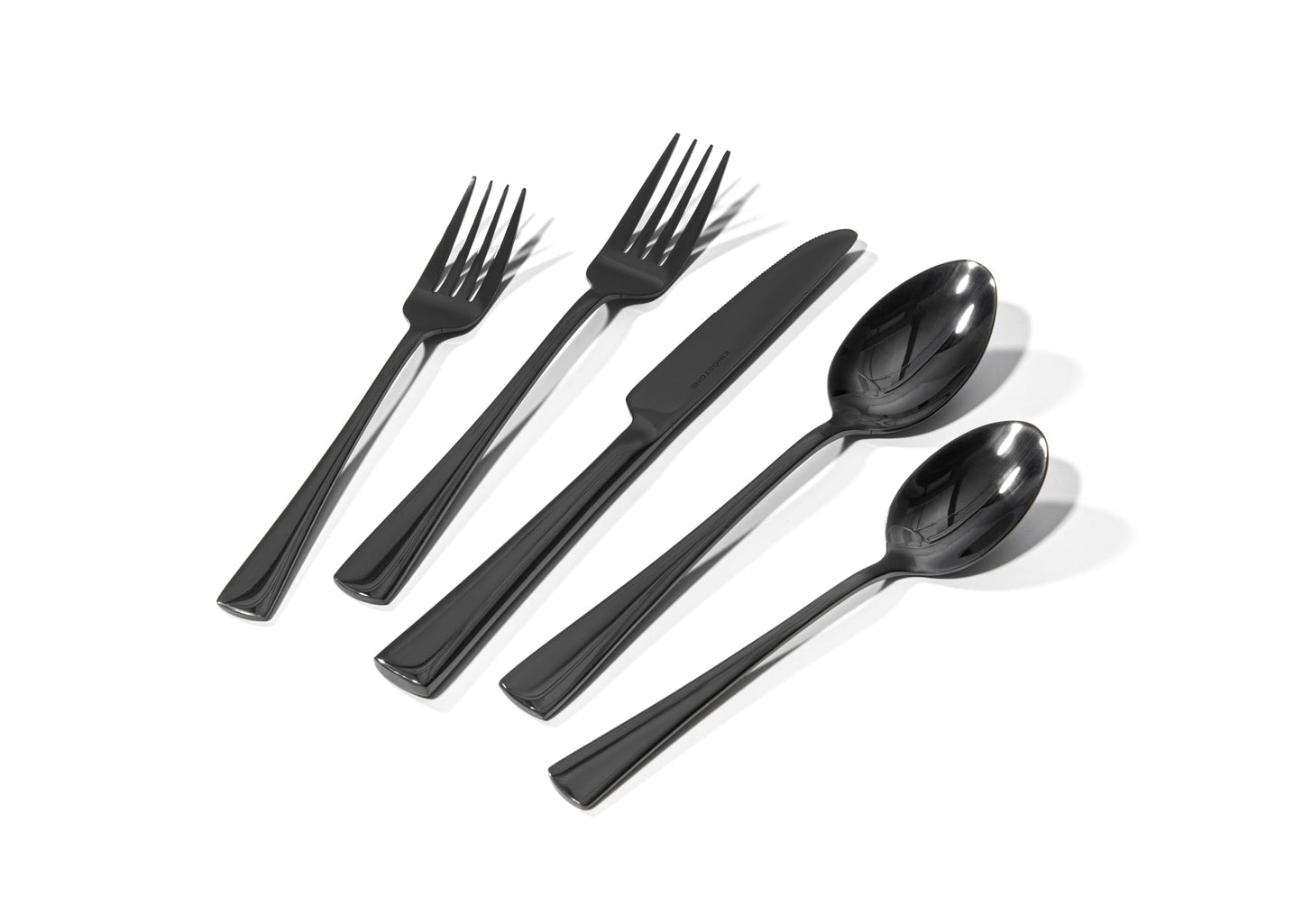 KINGSTONE Silverware Set for 8, 40-Piece Forged 18/10 Stainless Steel Flatware Set, Mirror Finish Cutlery Set Dishwasher Safe for Home, Restaurant, Wedding, Party,Black