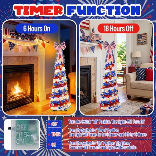 Vicenpal 16-Piece 250th Anniversary Christmas Lighted Pop-Up Tree Decorations
