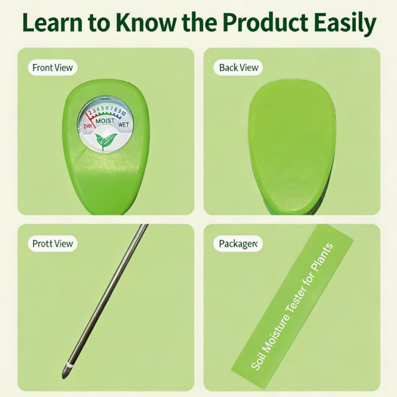 Skiennix Soil Moisture Meter - Accurate Hygrometer Sensor for Indoor/Outdoor Plants | No Battery Needed