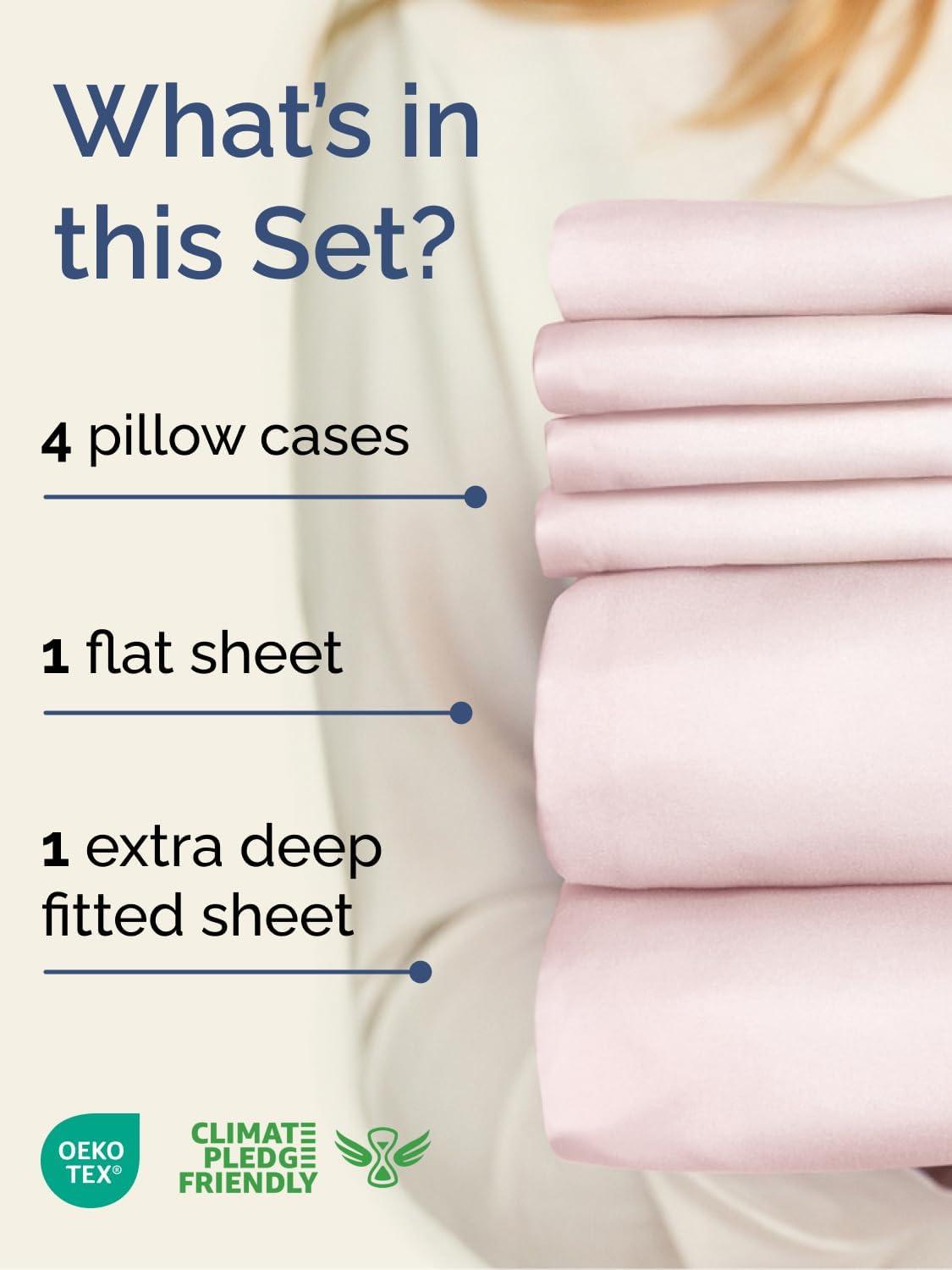 Skiennix Extra Deep King Sheet Set | 6-Piece Breathable Cooling Bedding - Soft, Wrinkle-Free Lavender Pink