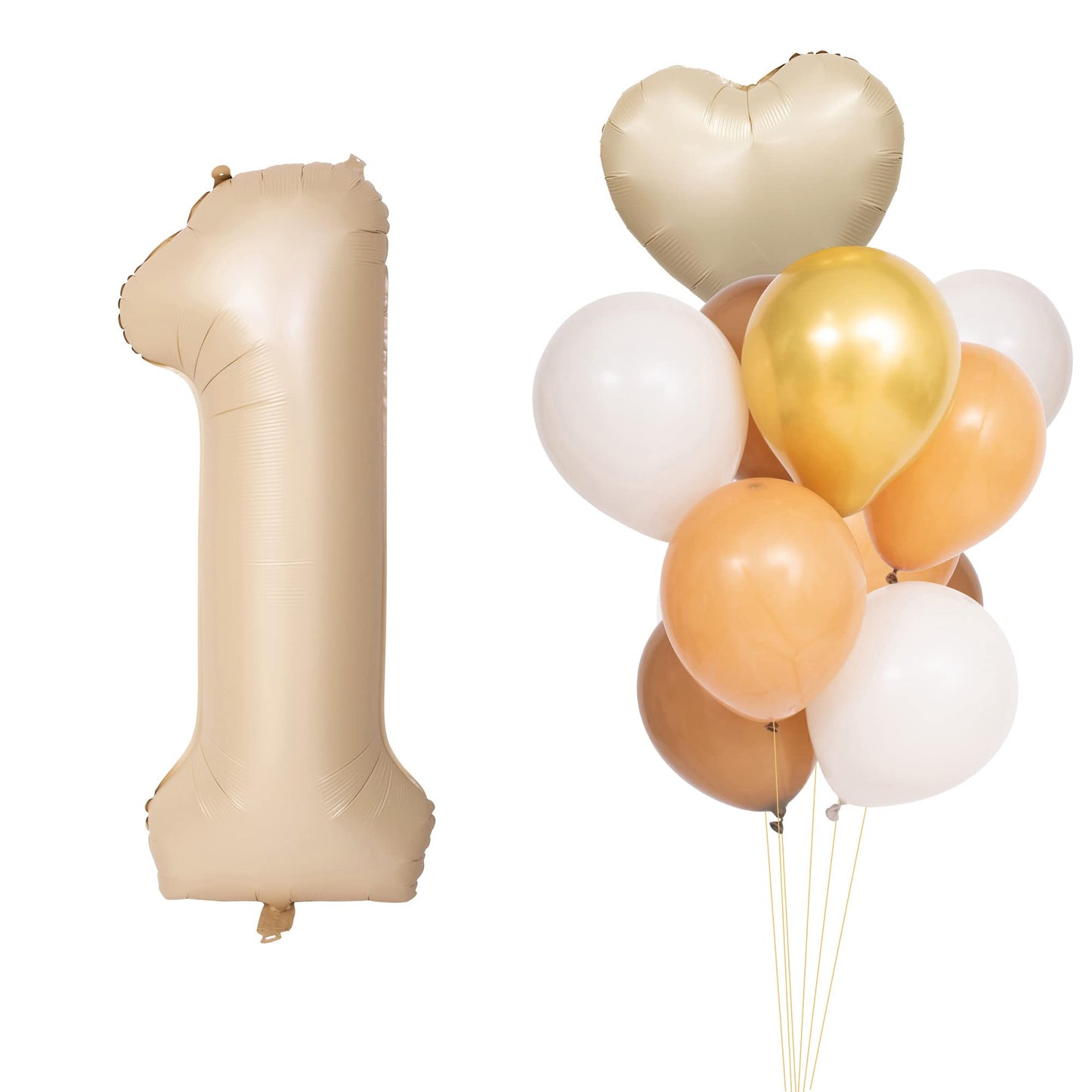 40 In Caramel Number Balloons Helium Foil Mylar latex Balloon Birthday Party banquet Decoration Digital 1