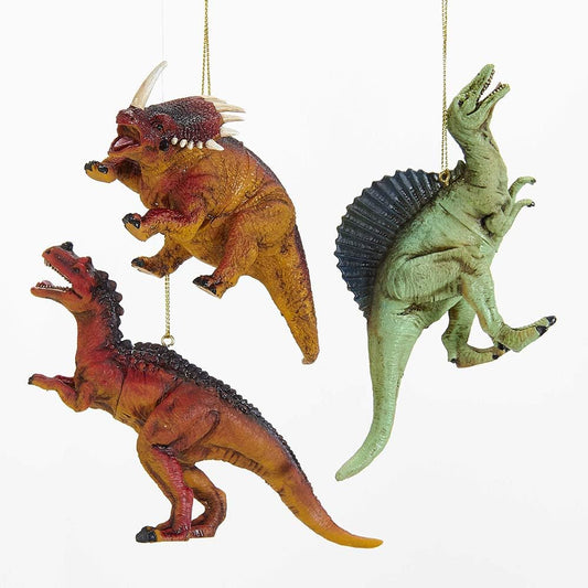 4-Inch Dinosaur Ornaments Set - Styracosaurus, Spinosaurus & Carnotaurus - Kurt Adler