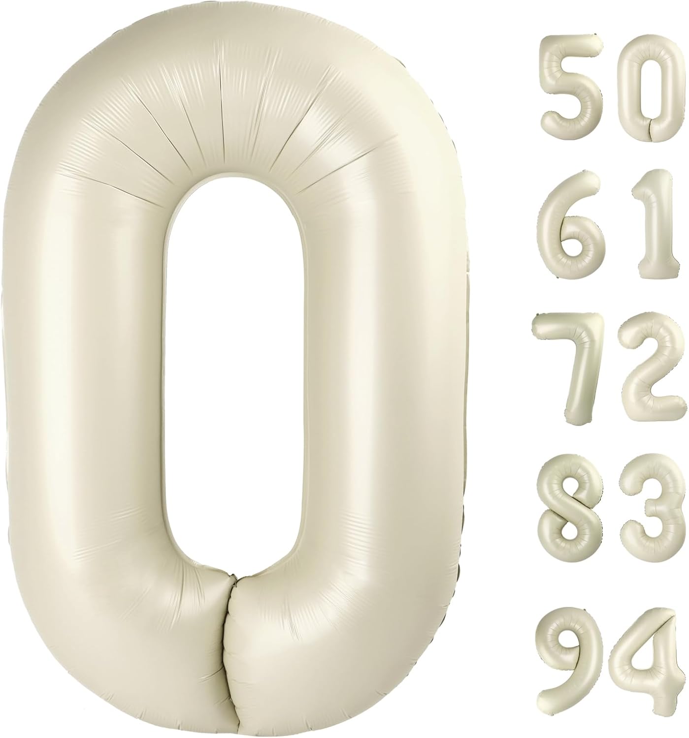 Regine Switzerland Cream Number Balloon - 40 Inch Birthday Decoration for All Ages | Elegant Party Supplies