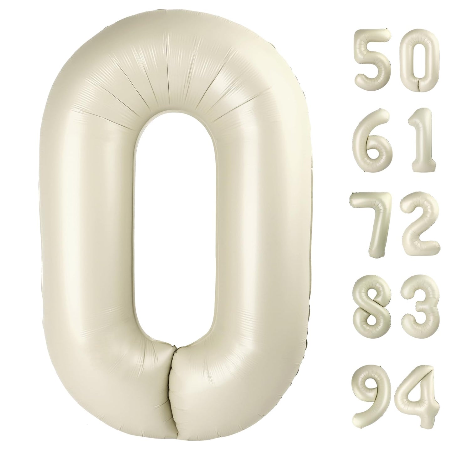 Cream Number 19 Balloon 40 inch, 19 Number Balloons, 19th Cream Birthday Decorations, 19 Year Old Girls Boys White Party Supplies
